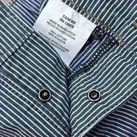 Baby Wrangler blue/white stripe shorts  12 months - Picture 4 of 4